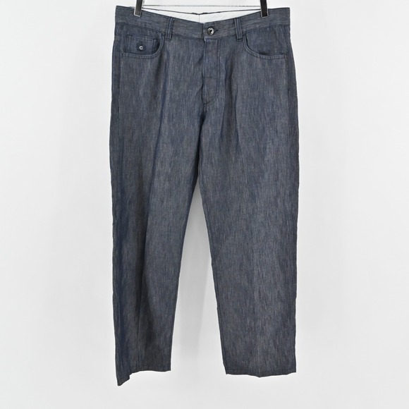 Canali Pants - Canali Womens Trousers Size 54 Dark‎ Chambray Classic Tapered Pants Made Italy